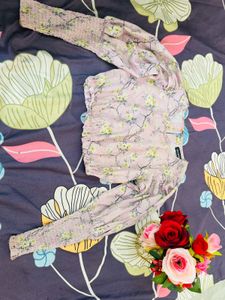 Pink Floral Crop Top