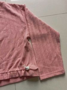 Pink Ribbed Crop Top