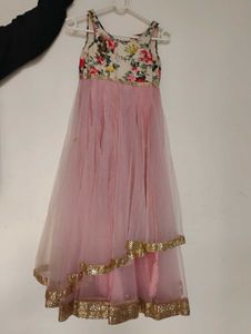 Girls'  Biba Pink & Floral Party Dress
