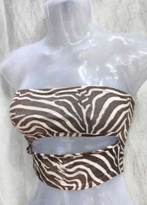 27279. Zebra Print Cut-Out Bandeau Top