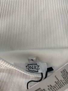 White Ribbed Halter Neck Top