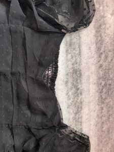 Chic Black Sheer Puff Sleeve Top