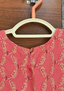 Peach kurta pajama set (6-7years)