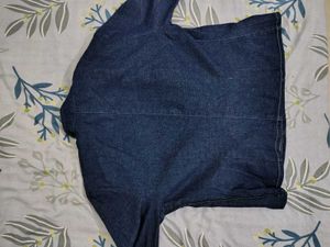 Denim Mandarin Collar top