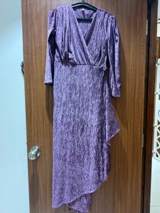 Sparkling Purple Wrap Dress