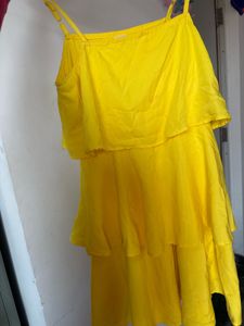 Vibrant Yellow Tiered Sundress