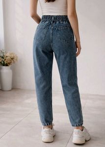 “Trendy High Waist Blue Denim Jeans – Brand New