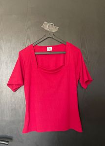 Ribbed Square Neck Top