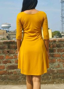 Mustard Skater Dress