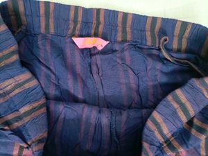 Striped Blue Cotton Palazzos