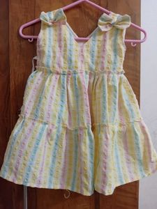 Pastel Striped Tiered Dress