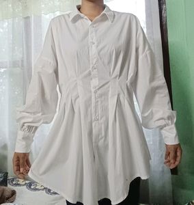 SHEIN Corset Waist Shirt Dress