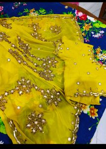 Beautiful Embroidery Saree With Blouse