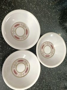 Set of 3 White Saucers