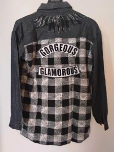 Denim &amp; Plaid Button-Up Shirt
