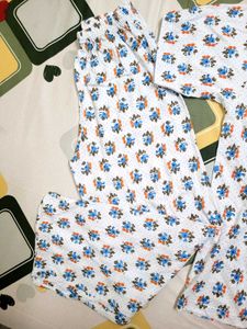 Floral Print Cotton Night Suit Set