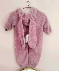 Cute Pink Fleece Baby Romper