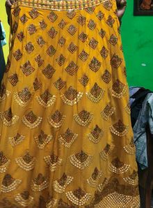 Yellow Lehenga Choli Set with Red Dupatta