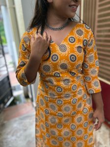 Stylish Yellow Printed Kurta