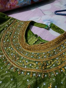 Beautiful Green Embroidered Gown
