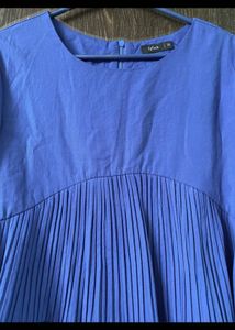 Vibrant Blue Pleated Top