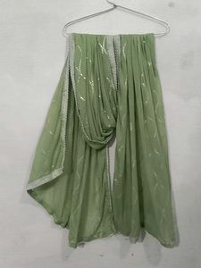 Elegant Green Dupatta with Sequin Work