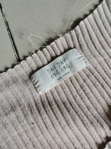 Ribbed V-Neck Long Sleeve koreanTop