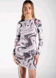 I. Marble mesh bodycon