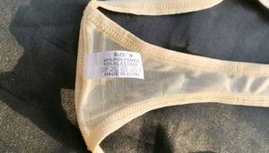 Sheer Lace Trim Thong Briefs