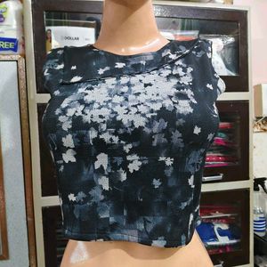 Chic Floral Print Sleeveless Crop Top