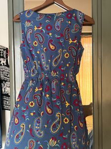 blue Y2k paisley print dress