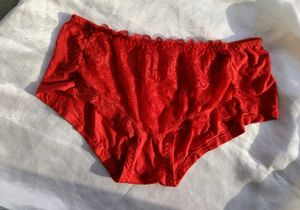 Red Lace Trim Briefs