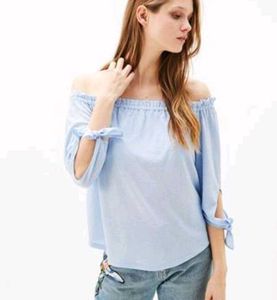 H&amp;M Striped Off-Shoulder Top