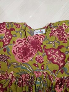 Beautiful Floral Print Cotton  maternity Kurta