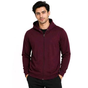 Burgundy Zip-Up woolen Hoodie🥼