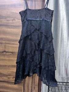 Elegant Black Tiered Party Dress