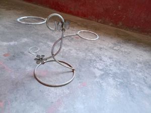 Rustic Metal Floral Candle Holder