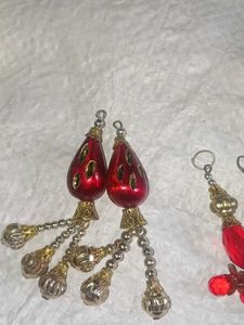 Beaded Red and Gold Jewelry Charms