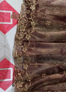 beautiful soft sharara suit with golden dupatta