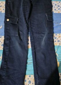 Dark Wash Cargo Jeans