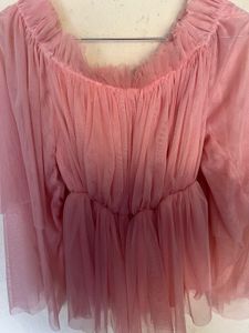 Pink Layered Tulle Top