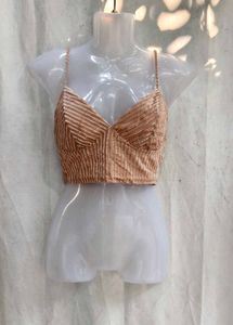 91110. Shimmer Striped Crop Top