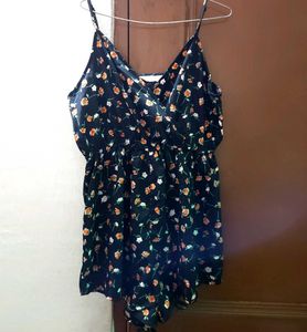 Floral Print Spaghetti Strap Romper
