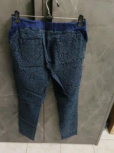 Stylish Blue Patterned Pants