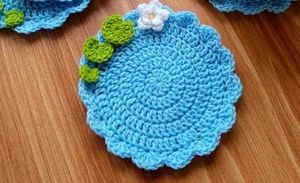 Handmade Crochet lotus pond Coasters