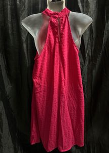 Vibrant Pink Halter Neck Dress