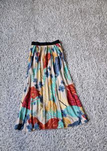 Vibrant Floral Pleated Maxi Skirt