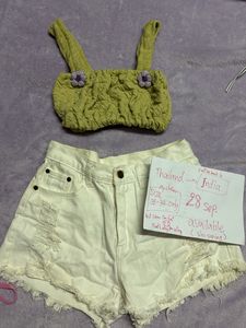 Cute Green Crop Top 32-34