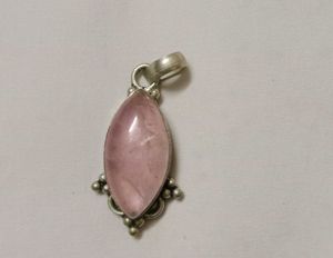 Elegant Marquise Rose Quartz Pendant