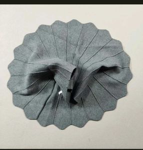 Grey Pleated Skater Skirt